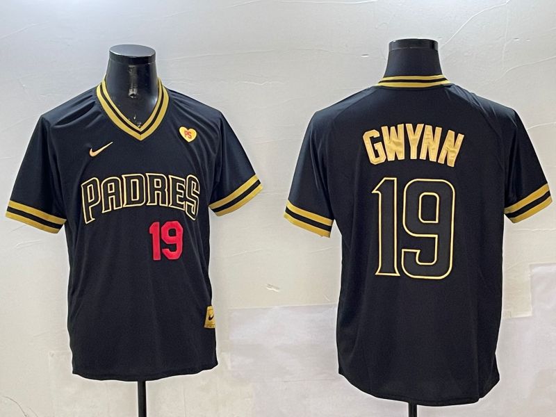 Men San Diego Padres #19 Gwynn Black Gold Game 2025 Nike MLB Jersey style 32510